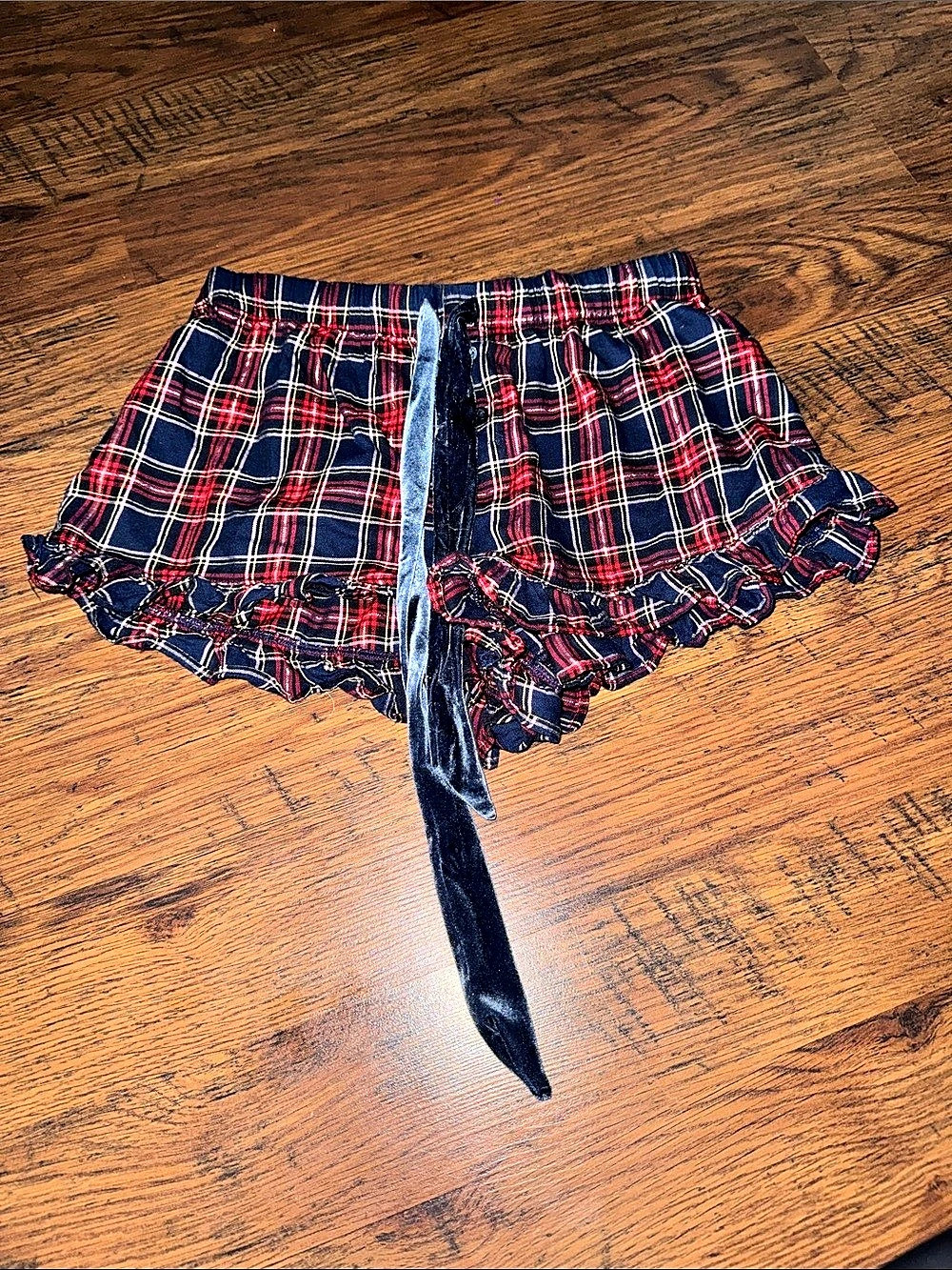 PINK Plaid Ruffle Skort in Blue & Red 19.3.B2